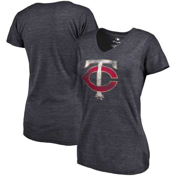Women's Minnesota Twins Fanatics Branded Primary Distressed Team Tri Blend V Neck T-Shirt Heathered Navy FengYun,We sell and wholesale Women's Minnesota Twins Fanatics Branded Primary Distressed Team Tri Blend V Neck T-Shirt Heathered Navy FengYun on line form chian!